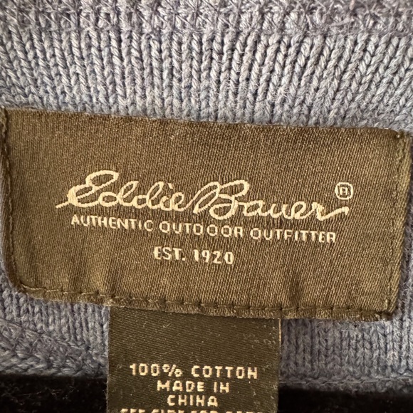 Eddie Bauer Men's Sky Blue Crewneck Sweater - Picture 2 of 3